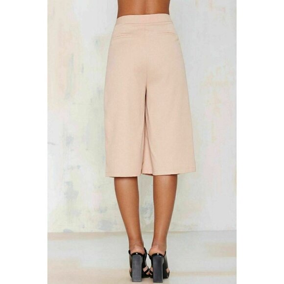 Nasty Gal Rehab Structured Crepe Blush Culottes S - Picture 2 of 5